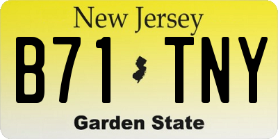 NJ license plate B71TNY