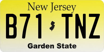 NJ license plate B71TNZ