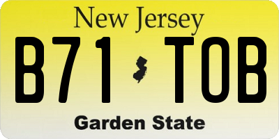NJ license plate B71TOB
