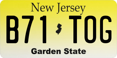 NJ license plate B71TOG