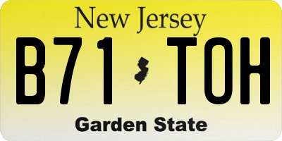 NJ license plate B71TOH