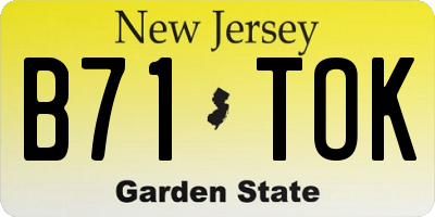 NJ license plate B71TOK