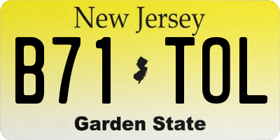 NJ license plate B71TOL