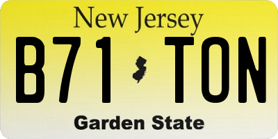 NJ license plate B71TON