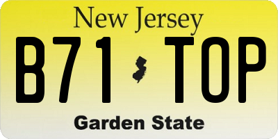 NJ license plate B71TOP