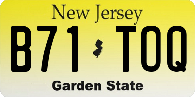 NJ license plate B71TOQ