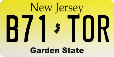 NJ license plate B71TOR