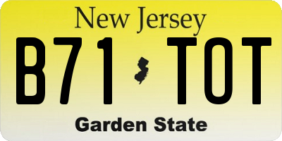 NJ license plate B71TOT