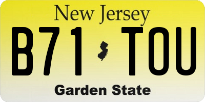 NJ license plate B71TOU
