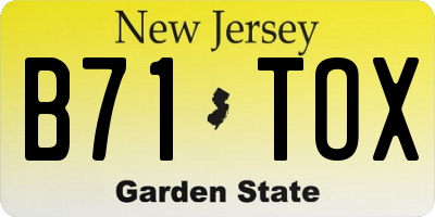NJ license plate B71TOX