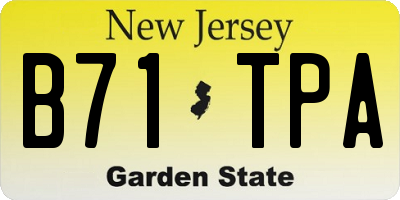 NJ license plate B71TPA