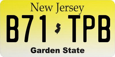 NJ license plate B71TPB