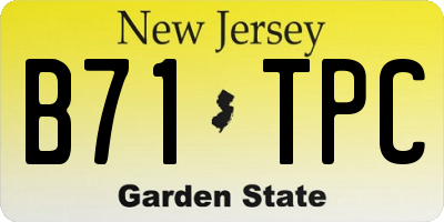NJ license plate B71TPC