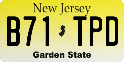 NJ license plate B71TPD