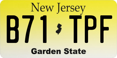 NJ license plate B71TPF