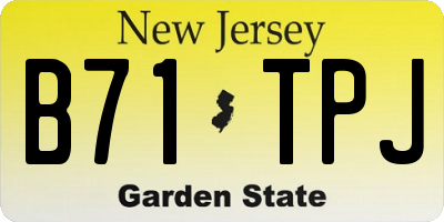 NJ license plate B71TPJ