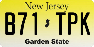 NJ license plate B71TPK