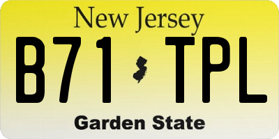 NJ license plate B71TPL