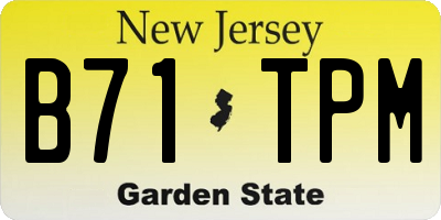 NJ license plate B71TPM