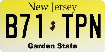 NJ license plate B71TPN