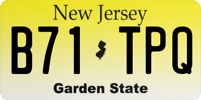 NJ license plate B71TPQ