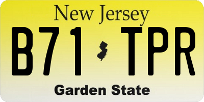 NJ license plate B71TPR