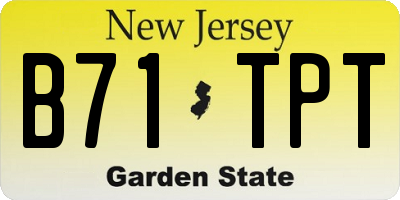 NJ license plate B71TPT