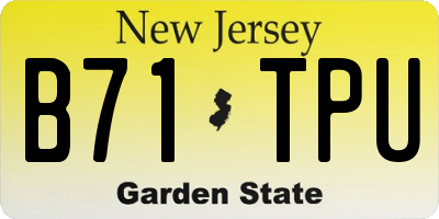 NJ license plate B71TPU