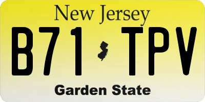 NJ license plate B71TPV