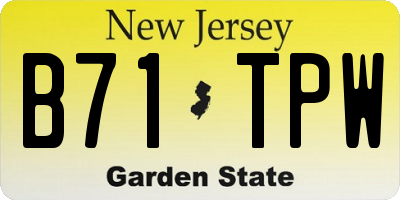 NJ license plate B71TPW