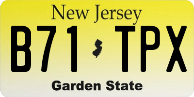 NJ license plate B71TPX