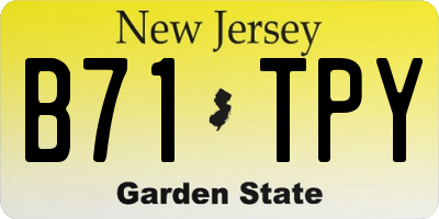 NJ license plate B71TPY