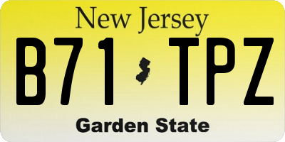NJ license plate B71TPZ