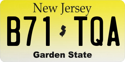 NJ license plate B71TQA
