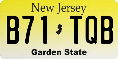 NJ license plate B71TQB