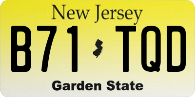 NJ license plate B71TQD