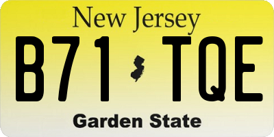 NJ license plate B71TQE