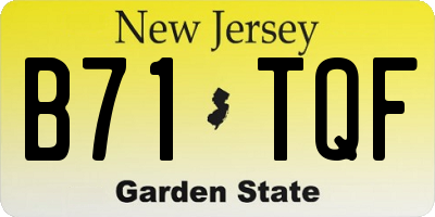 NJ license plate B71TQF