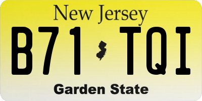 NJ license plate B71TQI