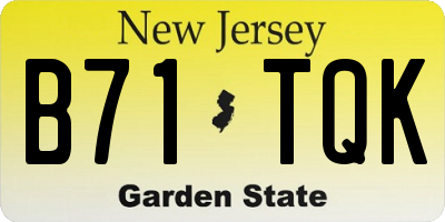 NJ license plate B71TQK
