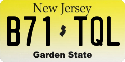 NJ license plate B71TQL