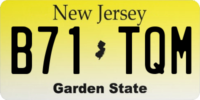 NJ license plate B71TQM