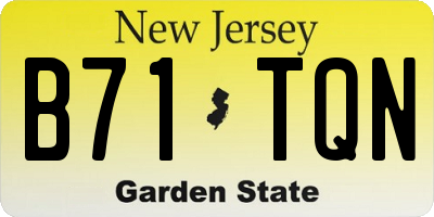 NJ license plate B71TQN