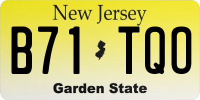 NJ license plate B71TQO