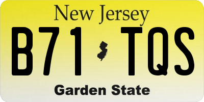 NJ license plate B71TQS
