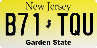 NJ license plate B71TQU
