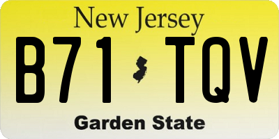 NJ license plate B71TQV