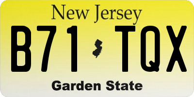 NJ license plate B71TQX