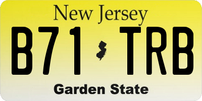NJ license plate B71TRB