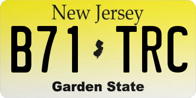 NJ license plate B71TRC